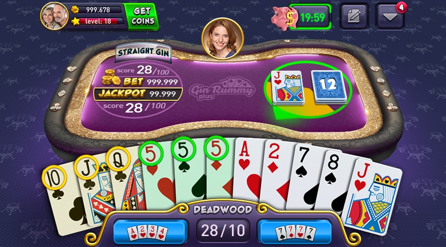 Gin Rummy Plus Game Screenshot