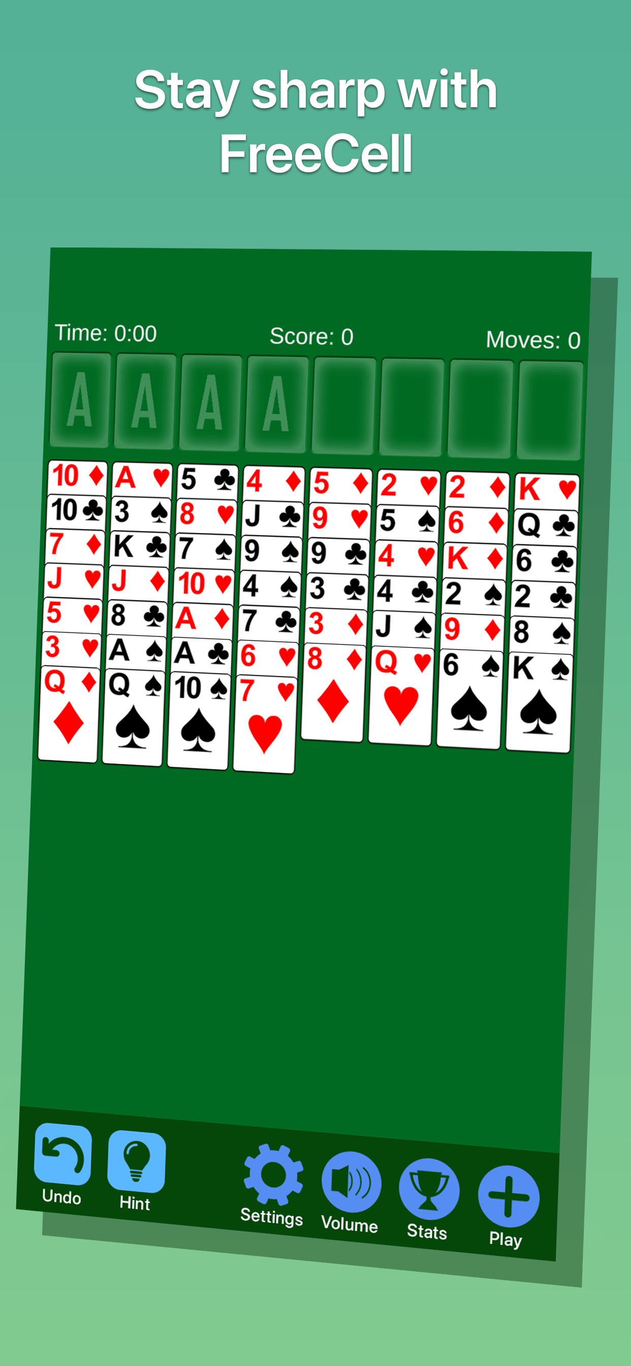 FreeCell Solitaire Game Screenshot