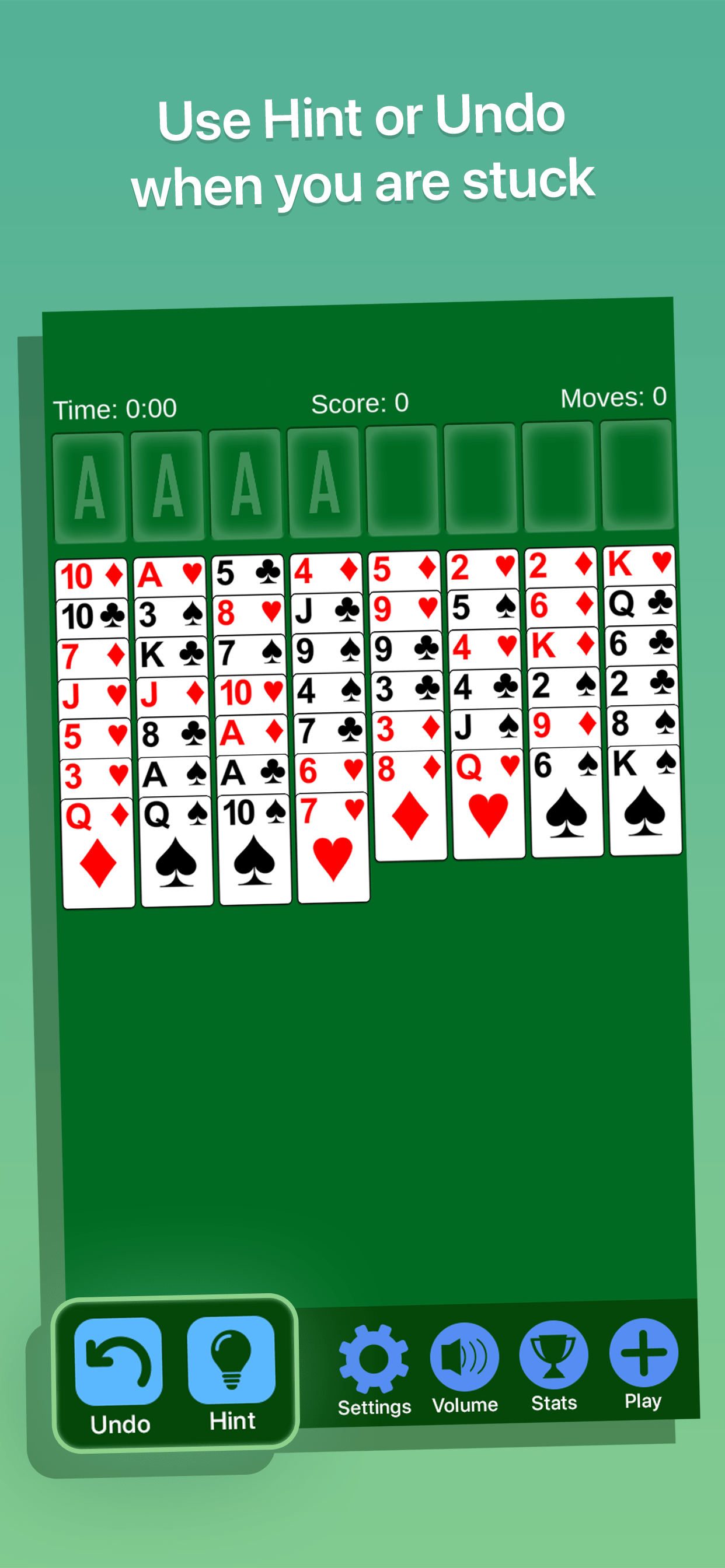 FreeCell Solitaire Game Screenshot